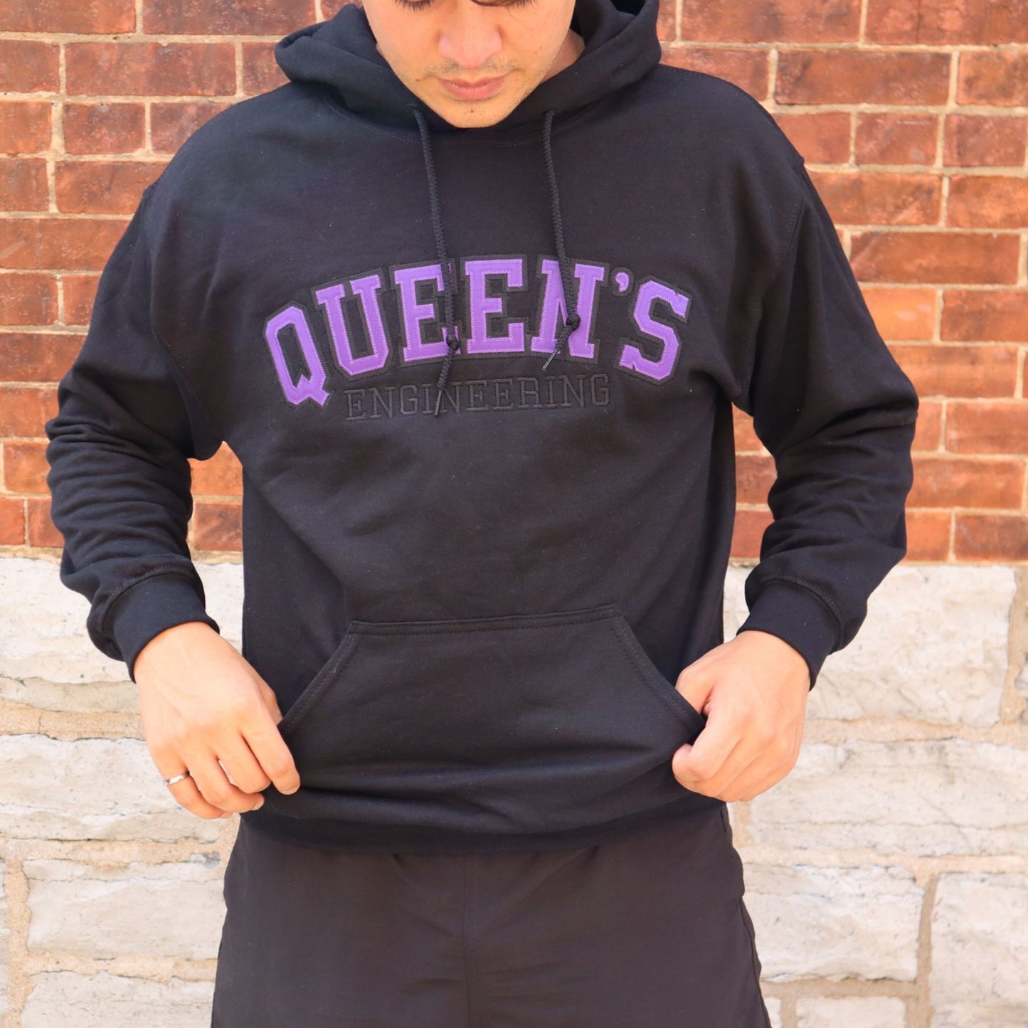 Queen's Engineering Twill Hoodie - Black