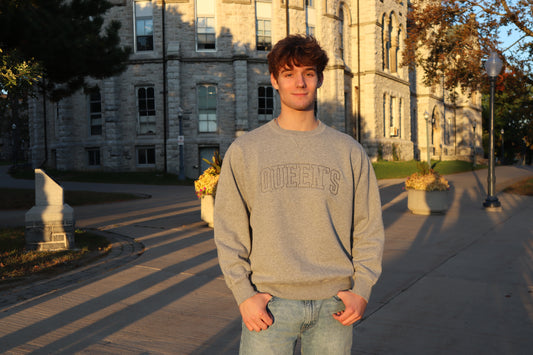 Queen's Varsity Redwood Crewneck - Grey