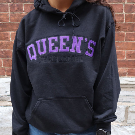 Queen's Engineering Twill Hoodie - Black