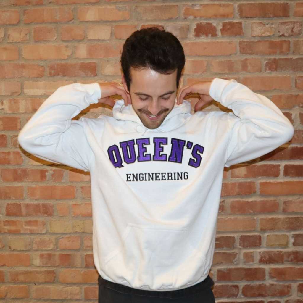 Queen's Engineering Twill Hoodie - White