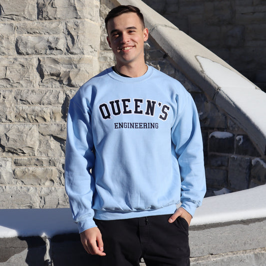 Queen's Engineering Twill Crewneck - Blue