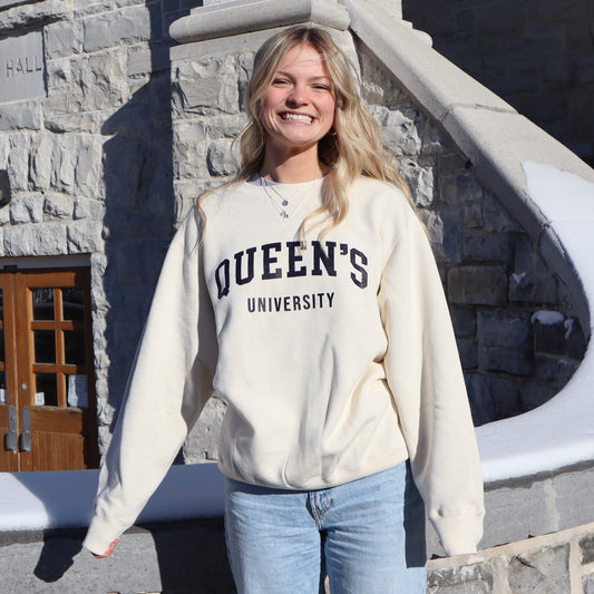 Queen's University Redwood Crewneck - Cream