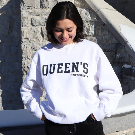 Queen's University Redwood Crewneck - White